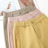 Women's Pink Casual Wide-Leg Pants - 2025 Spring/Autumn Nine-Point Loose Fit