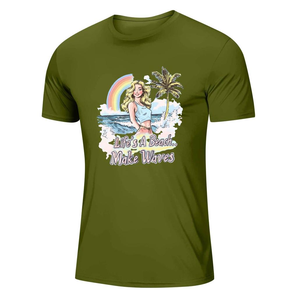 Men's Stand Collar Short Sleeve Shirt Loose Leisure Holiday Shirt Man