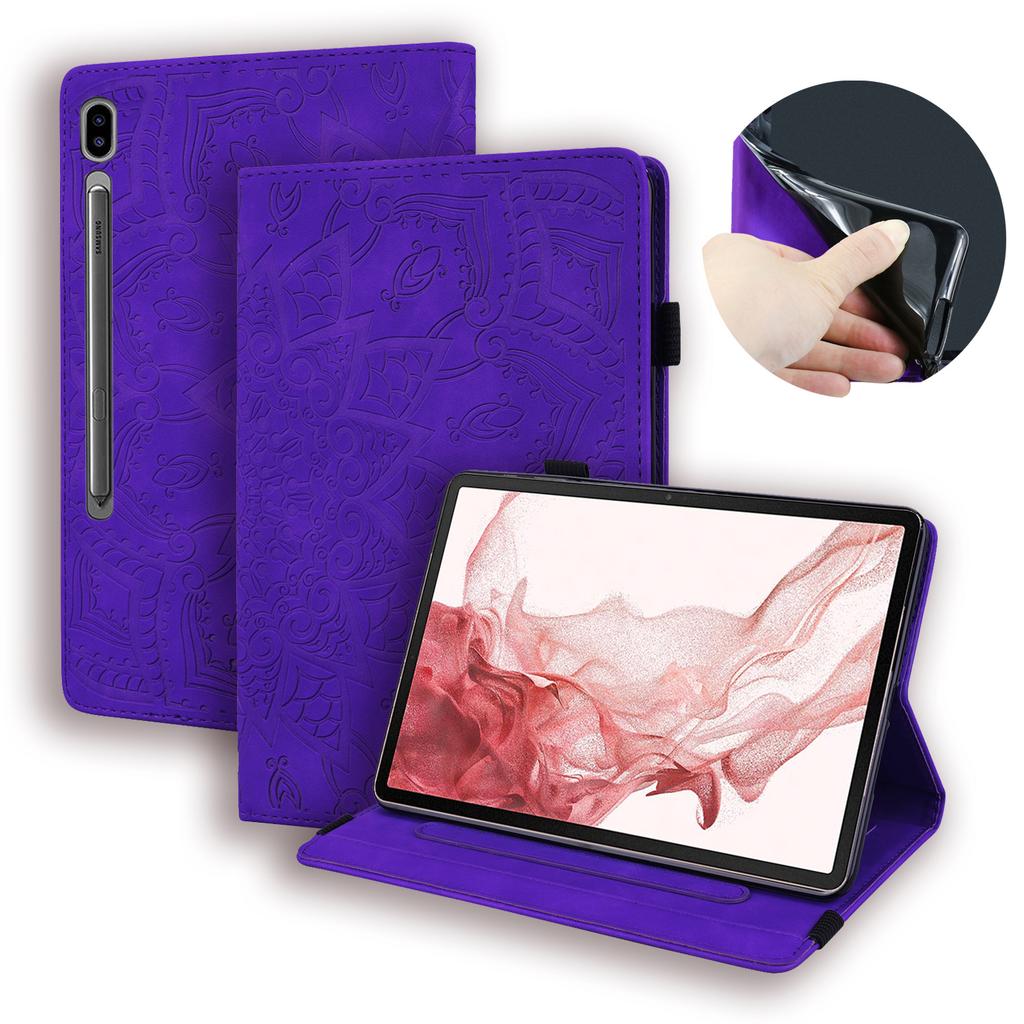 For Samsung Galaxy Tab S10 Ultra/S9 Ultra/S8 Ultra Tablet Case Card Slots Leather Cover Flower Pattern