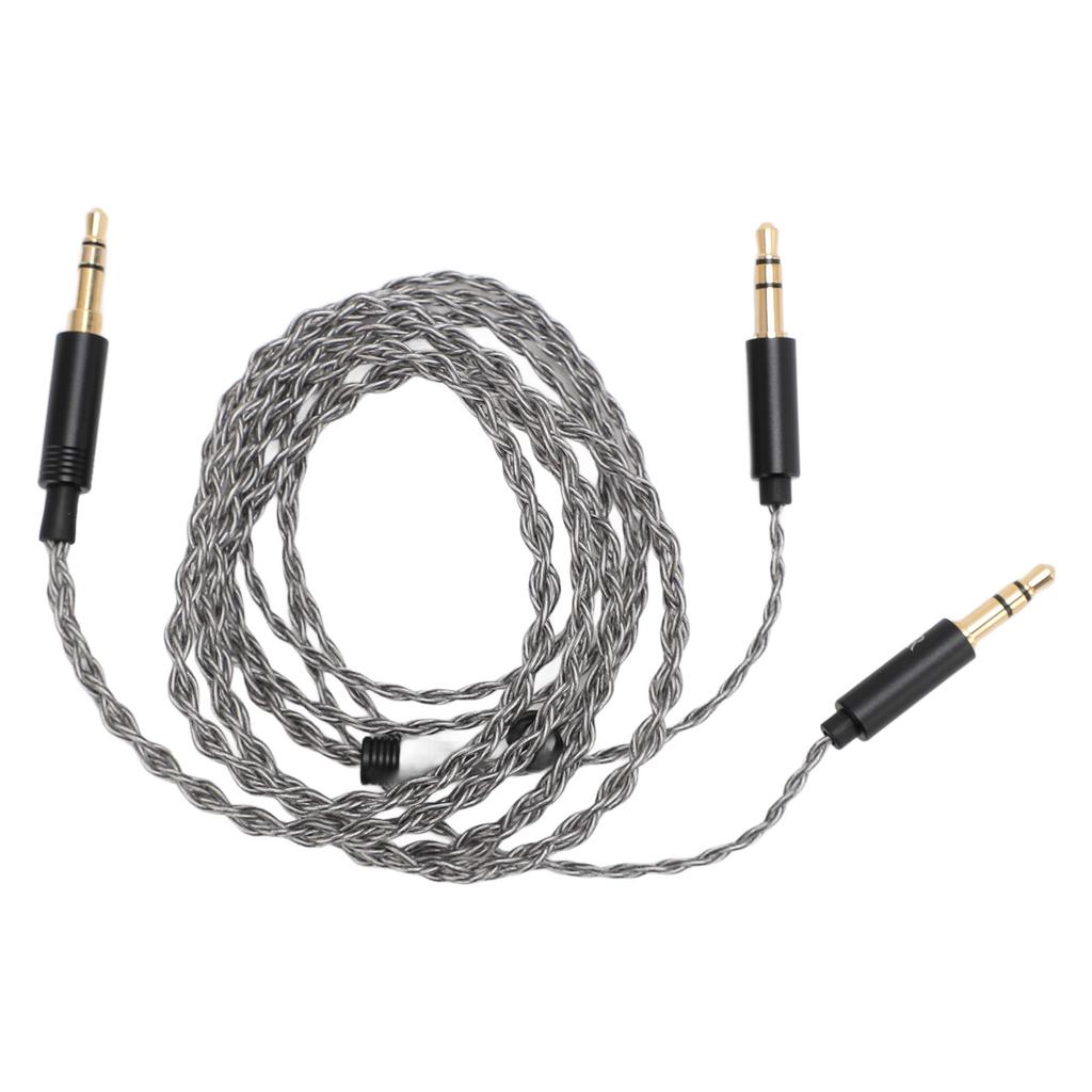 3.5mm to Dual 3.5mm Cable 3.9FT 4 Strand Silver Plated Copper Core Cord Headphone Replacement Cable for Beyerdynamic T1