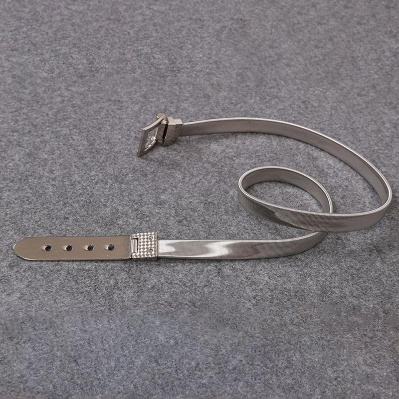 

Metal spring elastic waist chain - fashionable, versatile matte buckle iron chain skinny belt 80-100cm срібний
