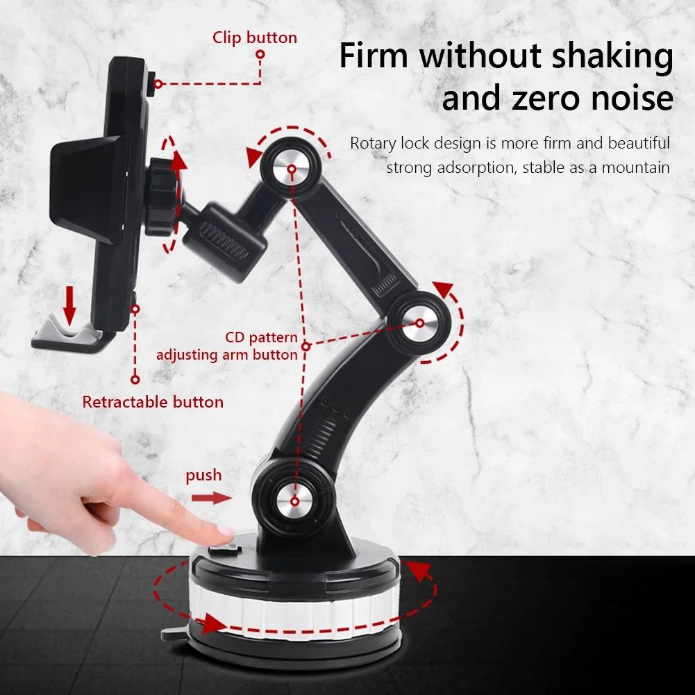 Car Phone Stand Armor 360° Rotatable Dashboard Mobile Unit Support Bracket with Phone Number Plate for IPhone Auto Accessories