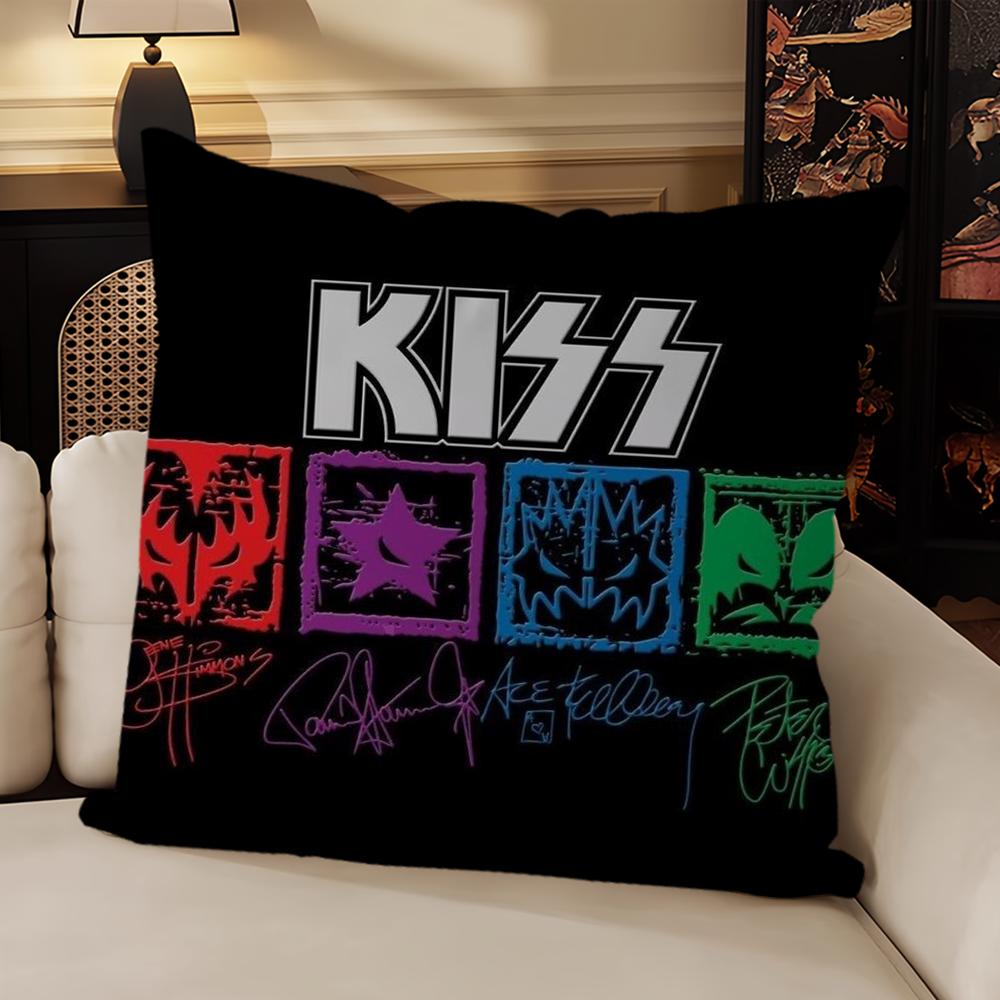 

Подушка Rock Kiss Band Music Чехол для дивана, гостиной, спальни, изголовья, спинки, квадратная подушка, время сна 40x40CM