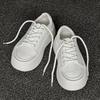 Niche flow design ins thick-soled heightening board shoes little white shoes bread muffin shoes 25542 white-J
