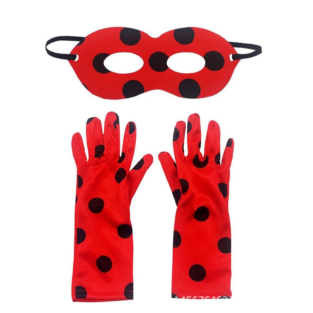 Teen Girls Ladybug Polka Dot Puffy Dress Cosplay Costume, Kids Stage Performance Outfit