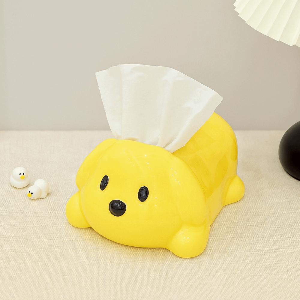 Cute Dog Tissue Box Ceramic Toilet Paper Box Animal Shape Napkin Holder  Bedside