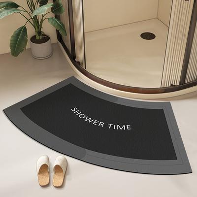 Curved Fan-shaped Bathroom Floor Mat Shower Room Carpet Diatom Mud Strong Absorbent Mat Bathroom Door Anti-slip Foot Mat