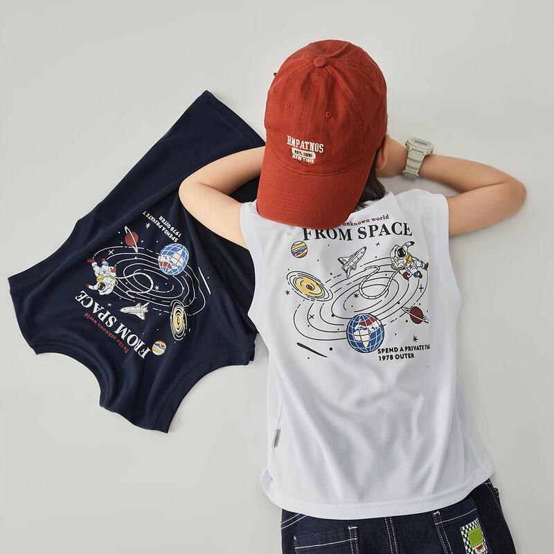 Boys  Ice Silk Printed Casual Tank Top 110