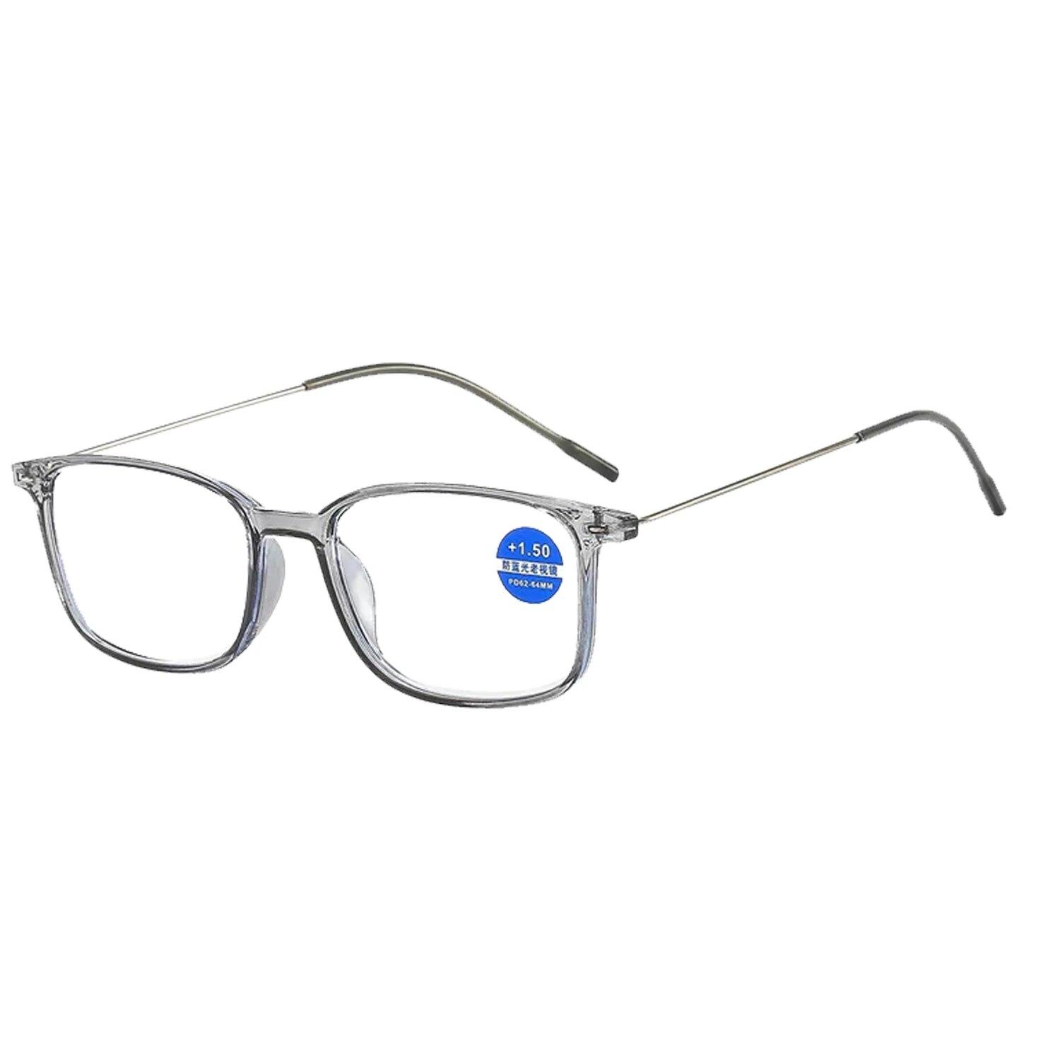 

Женские и мужские очки для чтения, анти-синий свет, сверхлегкие очки против усталости, очки унисекс, прозрачные металлические очки