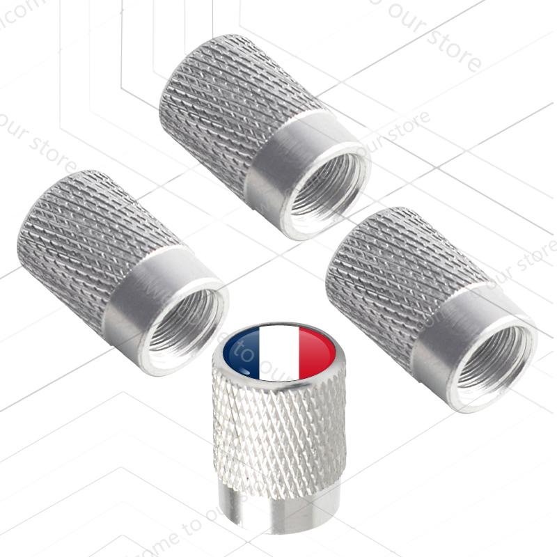 4 Stuks/Set Voor Frankrijk Italië Duitsland Spanje Nationale Tricolore Vlag LOGO Badge Motorfiets Auto Wiel Band Ventieldoppen Bandstamhoezen