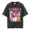 Sabrina Carpenter Short N Sweet Tour Washed Graphic Tshirt Men Women Summer Cotton Casual Oversized Short Sleeve T Shirts Tops