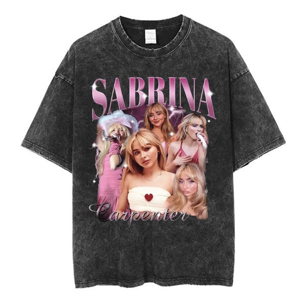 Sabrina Carpenter Short N Sweet Tour Washed Graphic Tshirt Men Women Summer Cotton Casual Oversized Short Sleeve T Shirts Tops