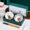 Bear Deer Ceramic Bowl & Chopstick Gift Set