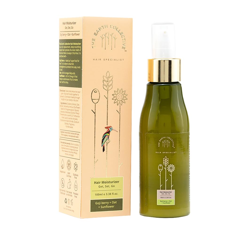 The Earth Collective Hair Moisturizer, leave-in serum, softens, hydrates & smoothens hair, contains Vitamin B6 & Omega 6, No harmful chemicals, 100m