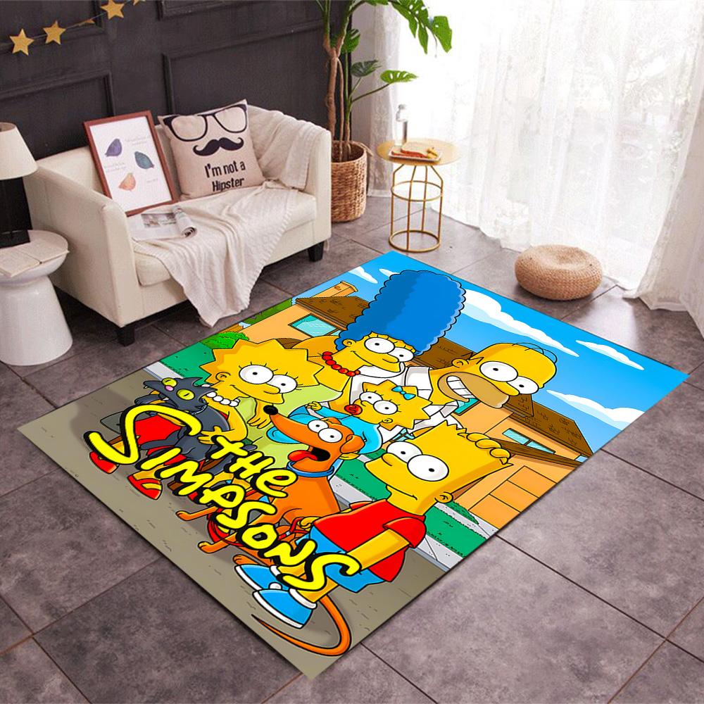Simpsons Family Adventure Themed Anti-Slip Rugs - Polyester Home Decor, Suitable for Bedrooms, Living Rooms, Doorways, Studios, and Decorations