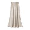 Elegant Satin Fishtail Midi Skirt - Women's High-Waist Silhouette for Summer