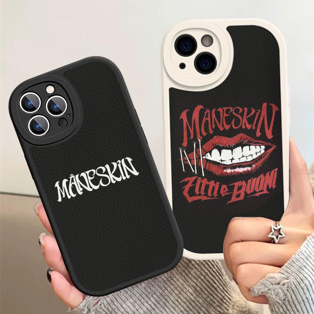 Maneskin Damiano David Phone Case Hard Leather For IPhone 16 15 14 13 12 Mini 11 14 Pro Max Xs X Xr 7 8 Plus Fundas