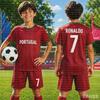 2026 WoUnisexWomen's  Portugal Fan Edition – Special Summer Parent-Child Matching Set: Ronaldo Soccer Jersey & Shorts