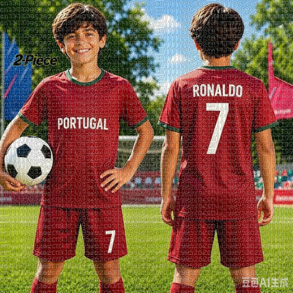 2026 WoUnisexWomen's Portugal Fan Edition – Special Summer Parent-Child Matching Set: Ronaldo Soccer Jersey & Shorts