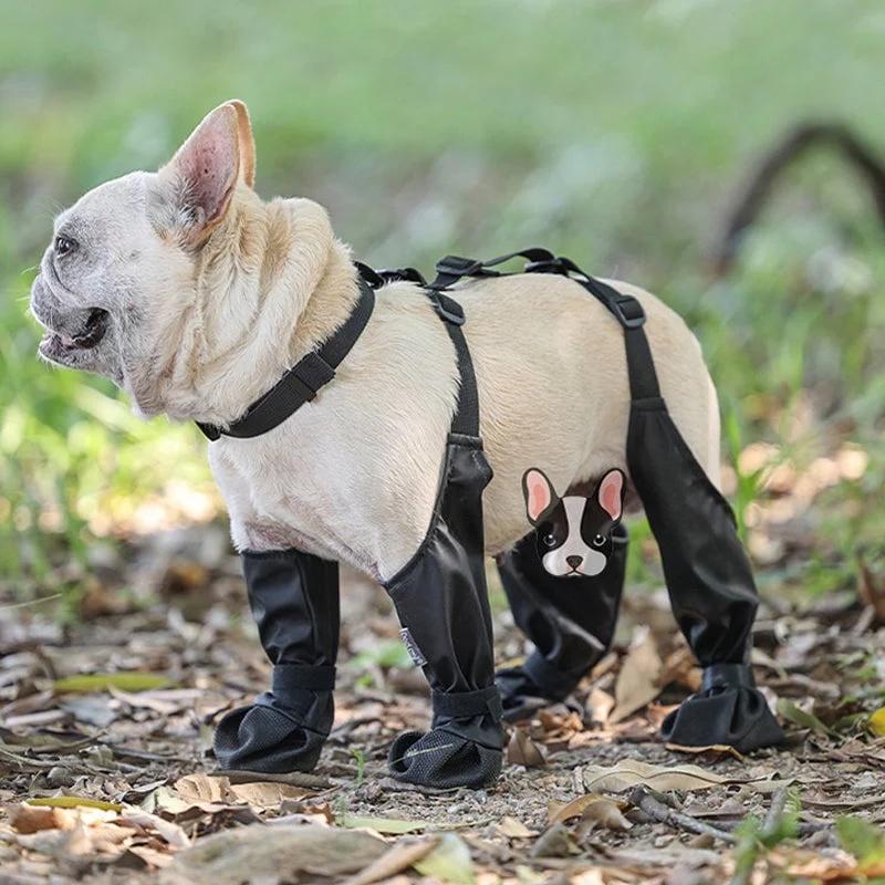 Waterproof Dog Shoes Adjustable Pet Boots for Outdoor Walking Rain Day Paw Protection Soft French Bulldog Booties Dog Show S/M/L