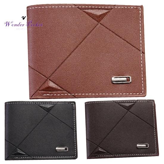 Cartera para hombre de piel sintética con patrón geométrico, fina, de gran capacidad, plegable, portátil, con múltiples bolsillos, resistente al desgaste, tarjetero de color sólido, ropa sexual para adultos