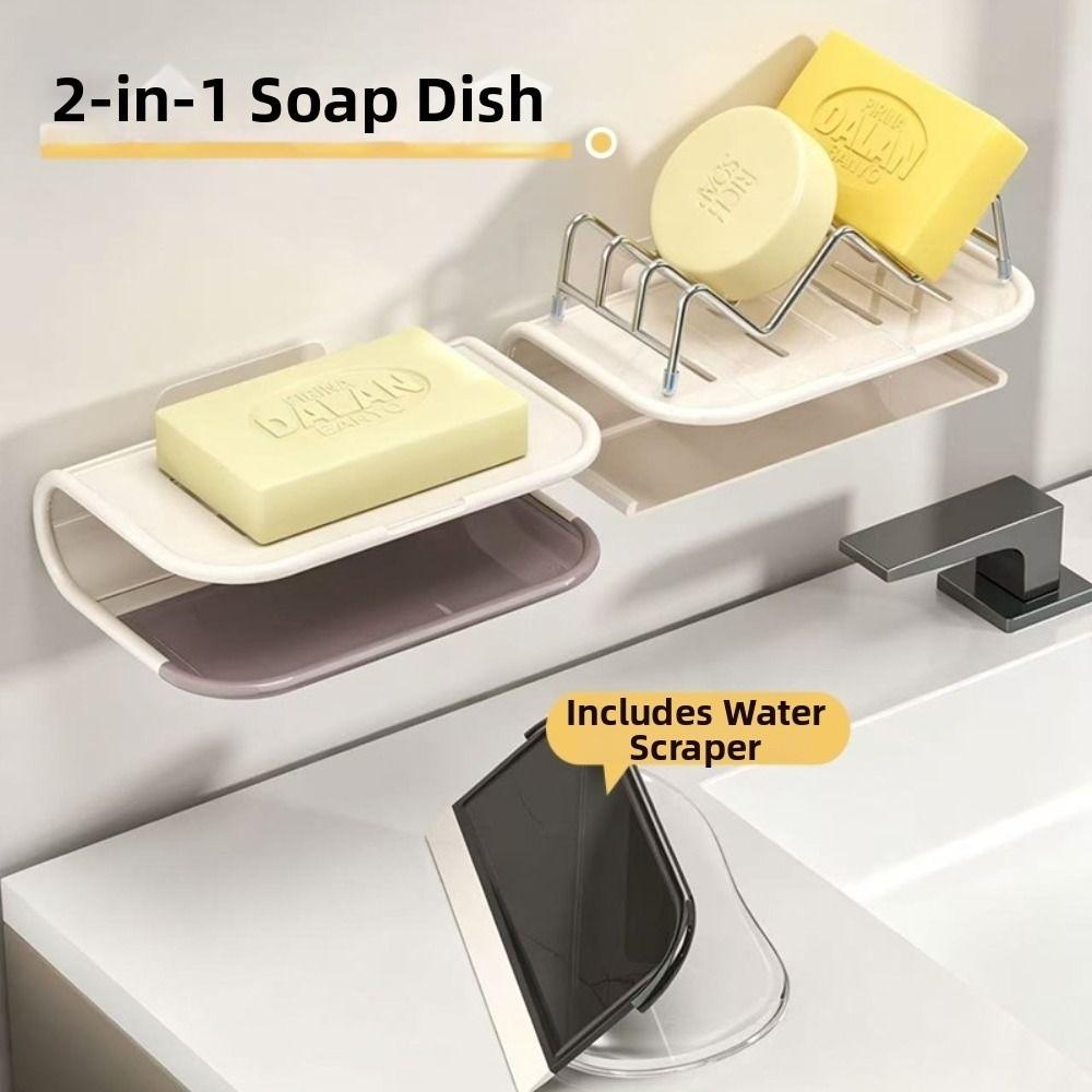 Space Saving Bathroom Soap Dish M Rack Soap Drain Box Simple Bathroom Soap Tray  Household
