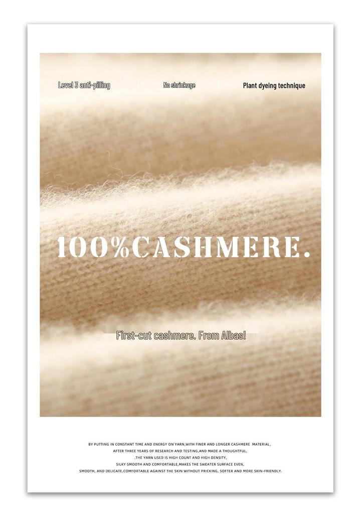 Versatile Women's Slim Cashmere Sweater - Autumn/Winter 2025, Half-High Neck, White Pullover