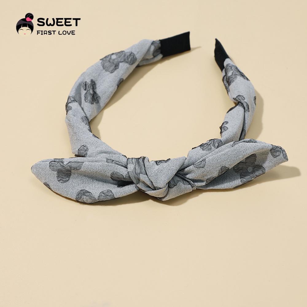 

Милая повязка на голову с цветочным бантом в корейском стиле, нескользящая, для девочек