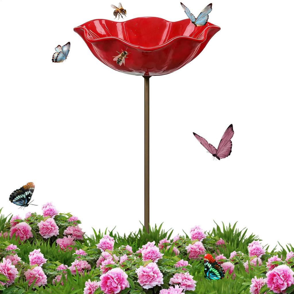 Bee Watering Cup Station Bee Water Feeder With Metal Stakes/ Butterfly Feeder Wild Bees And Insects Insect Drinker Birdbath Bowl