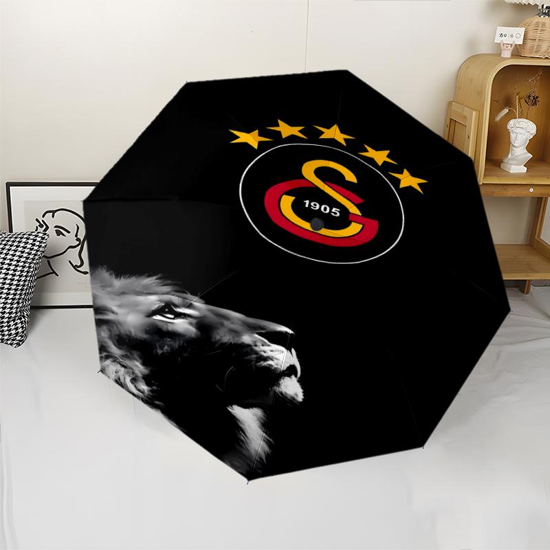 Galatasaray S .K Print Automatic Umbrella, 8 Rib Iron Frame, Plastic Handle, Suitable for Outdoor Travel &Daily , Ideal Gift