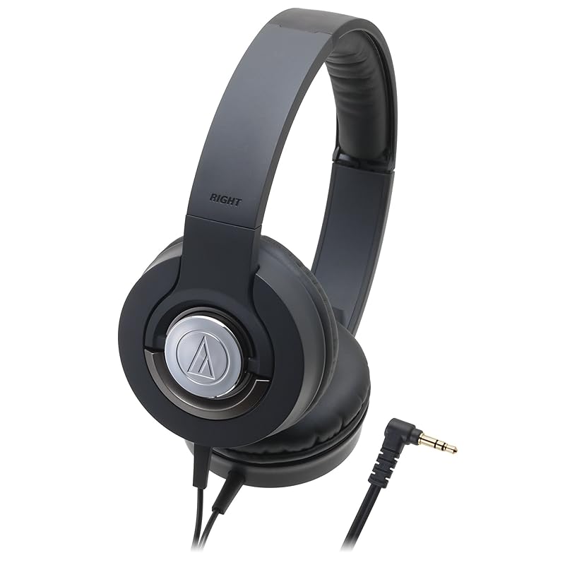 

audio-technica SOLID BASS closed on ear headphones portable black ATH-WS33X BK