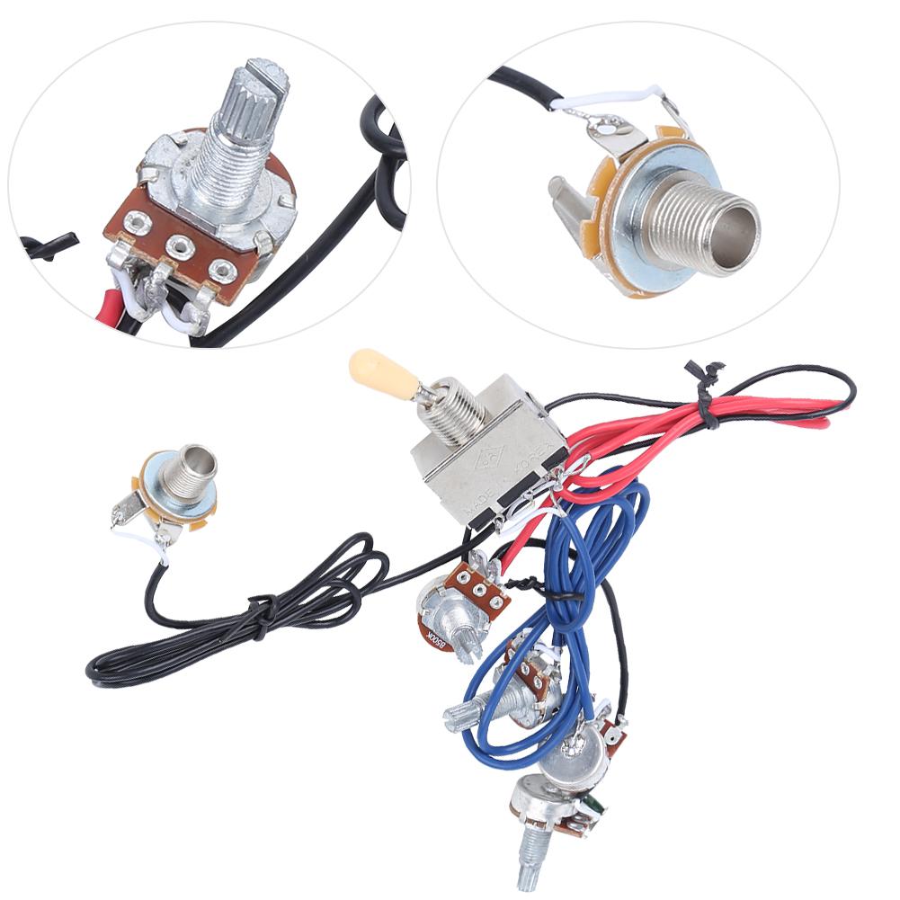 Guitar Wiring Harness Kit Prewired 3 Way Switch 2V2T1J for Electric Guitar Wire AccessoriesYellow
