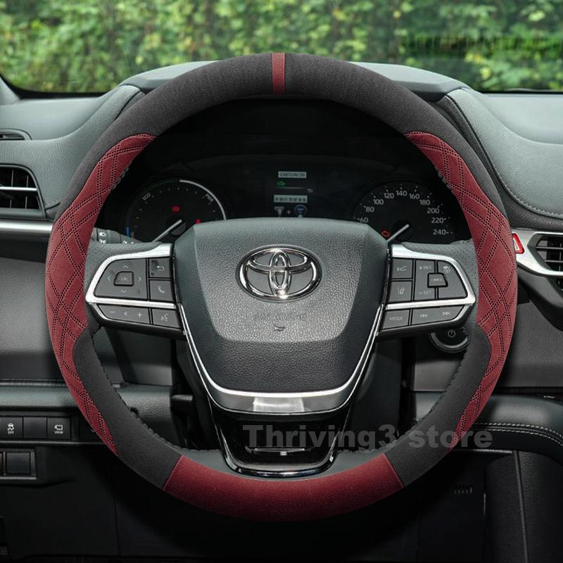 Suede Warm Car Steering Wheel Cover For Toyota Sienna 2026 Camry -2025 Winter Heating Covers For Covers Auto Accessories