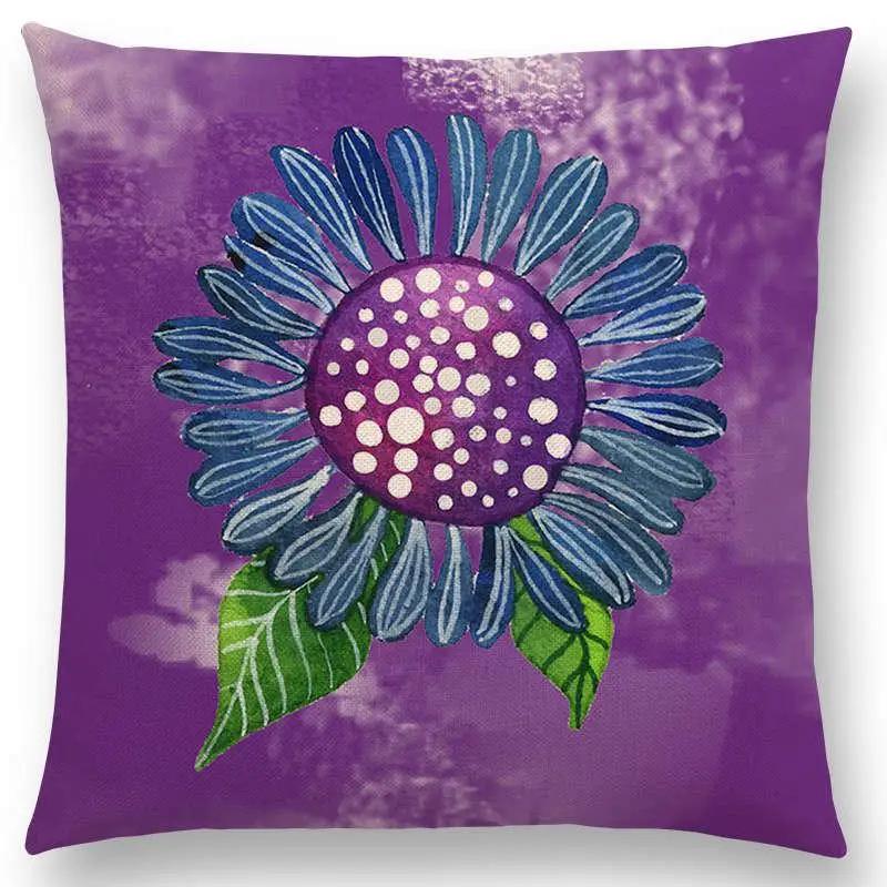 Watercolor Butterfly Flowers Sofa Throw Pillow Case Colourful Dream Fantasy Inflorescence Flamingo Cushion Cover