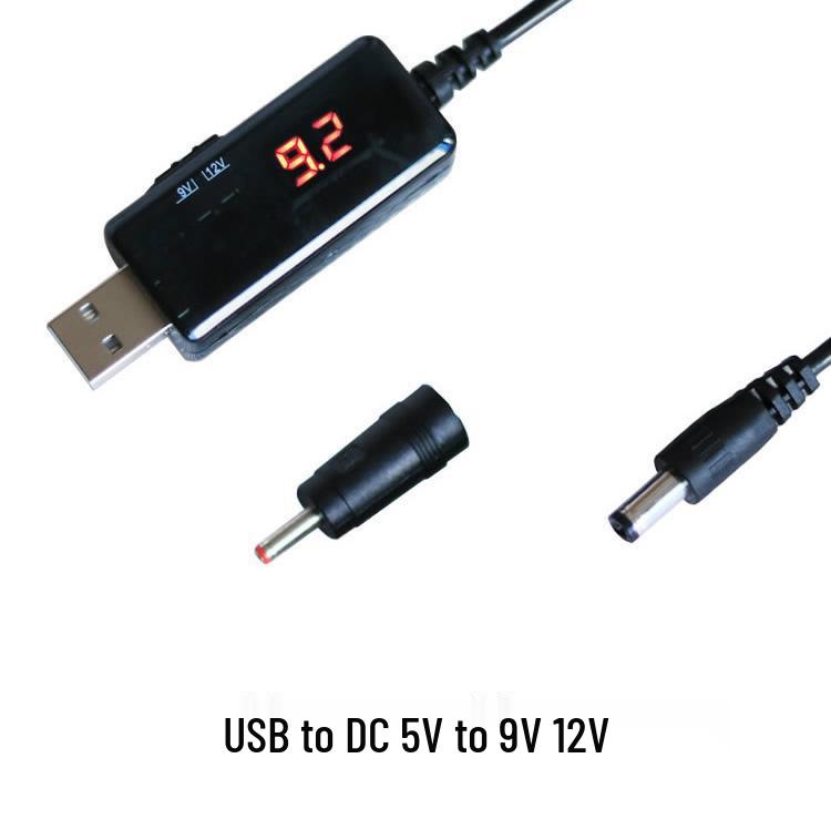 

USB Power Boost Cable: 5V to 9V/12V Mobile Power Bank Charger for Routers and Modems чёрный