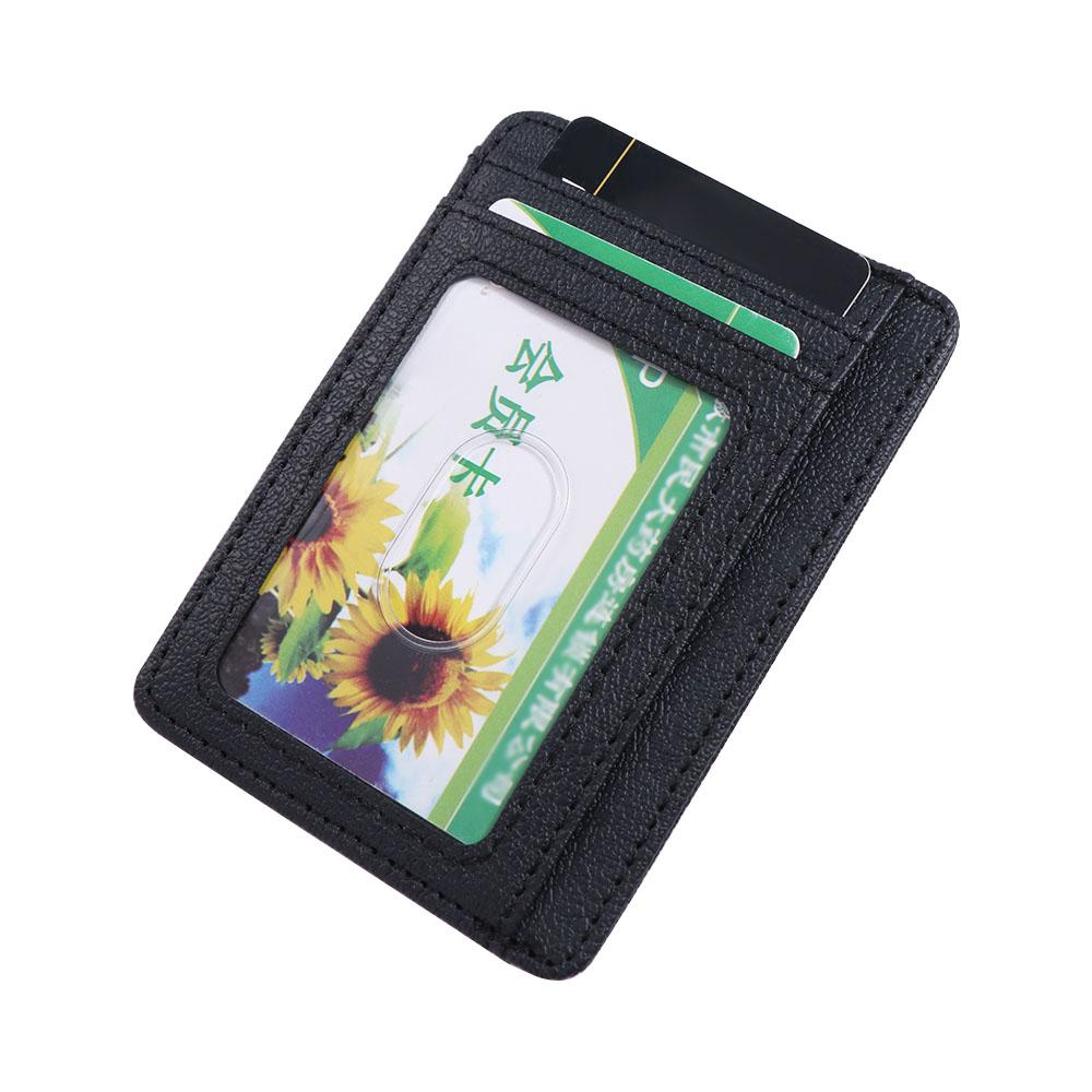 RFID Blocking Leather Credit ID Card Holder 8 Slots Simple Card Case PU Coin Purse Shopping