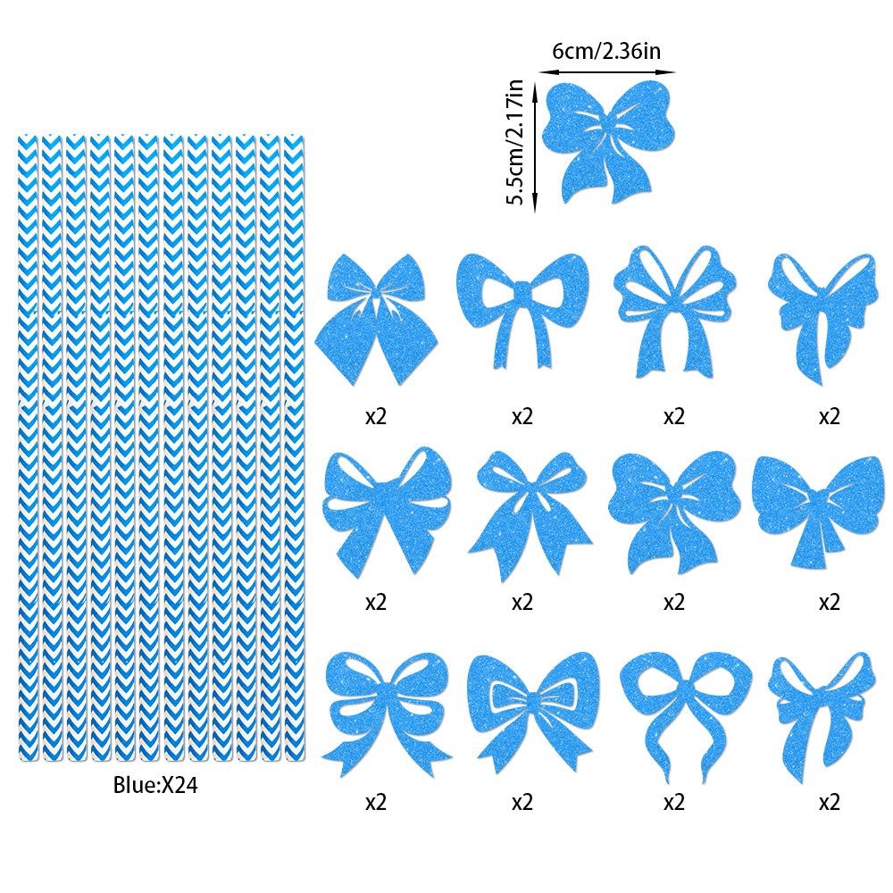 Birthday Party Decoration, Creative Bow, Beverage Decoration, Disposable Paper Straws, Party Decoration Supplies