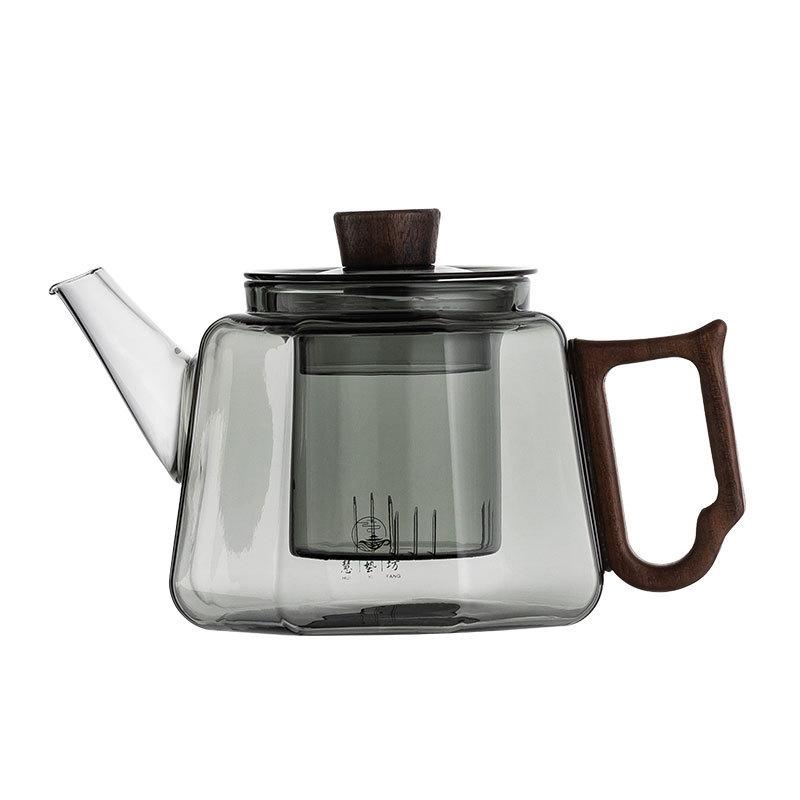 High Temperature Resistant Glass Teapot Filter Boiling Wooden Handle Electric Ceramic Stove Special Kung Fu Teaware Set