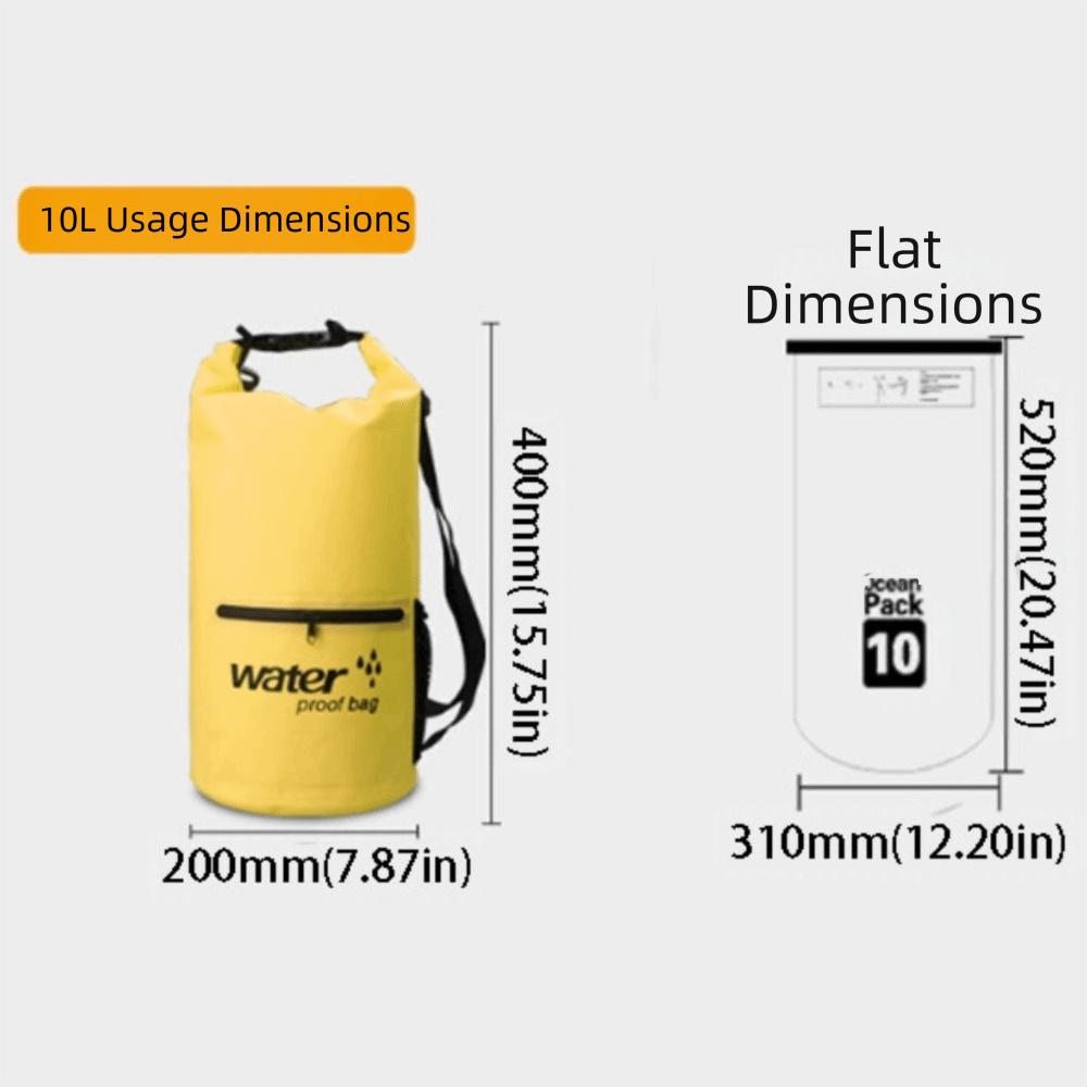 Thickened Material Roll Top Sack Mesh Pocket Floating Dry Bag Organizer Storage Backpack  Swimming