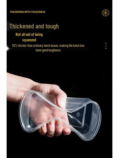 Rectangular 750/1000ml Disposable Transparent Plastic Takeout Meal Box
