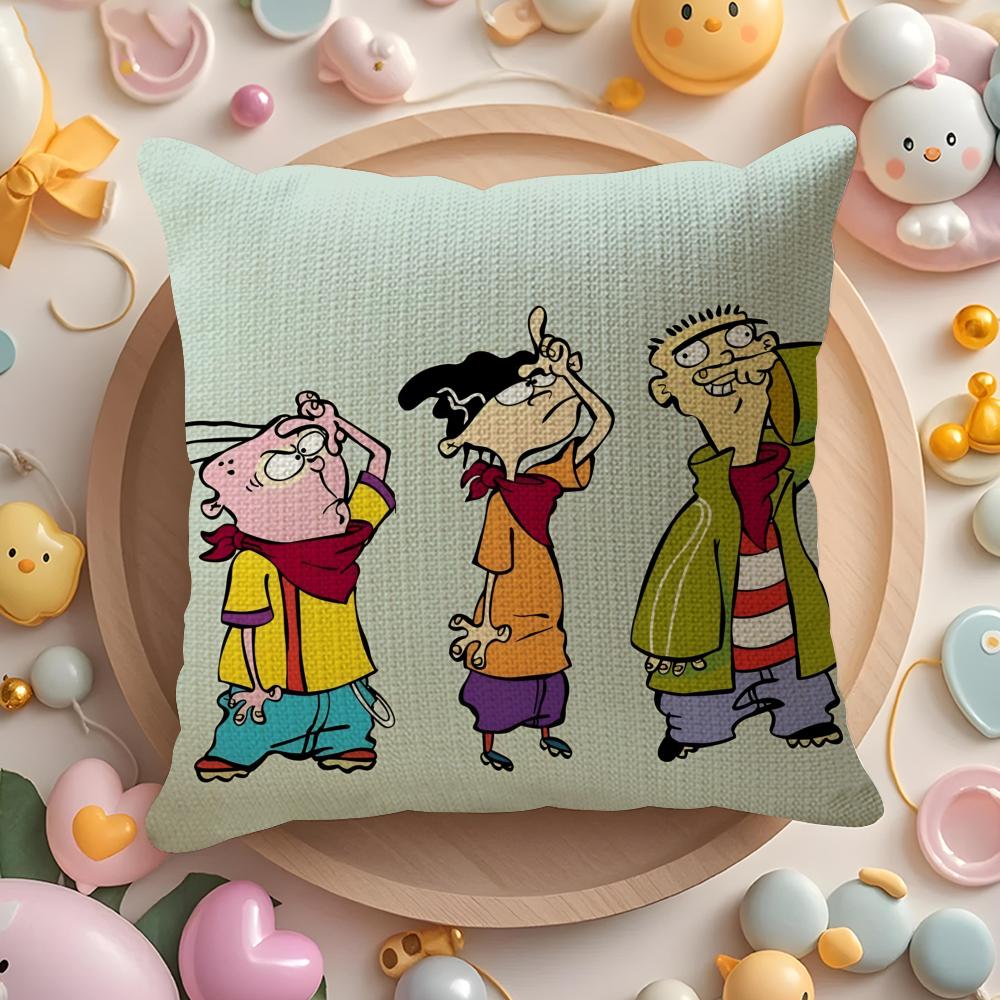 Anime EEd Edd N Eddy Cartoon Pillow Case Pattern Printed Pillowcase for Living Room Sofa Cushion Cover Bedroom Decor