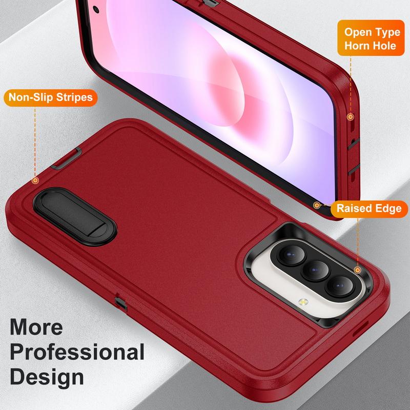 S26 Ultra Case Shockproof Bumper Hybrid 3in1 Candy Color Phone Stand Cover Samsung S25 Ultra S24 Plus S23 FE A15 A16 A36 A56 A17 A27 A37 A57 5G
