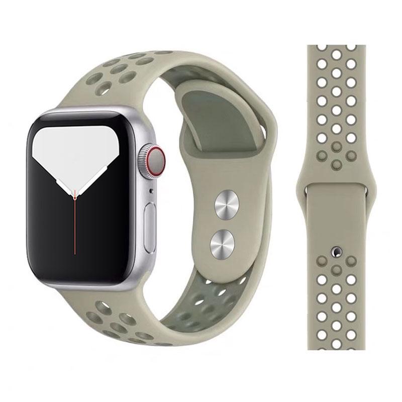 Neues atmungsaktives Silikon-Sportarmband für Apple Watch 5, 4, 3, 2, 1, 42 mm, 38 mm, Gummiarmband, Armbänder für Iwatch 5, 4, 3, 40 mm, 44 mm