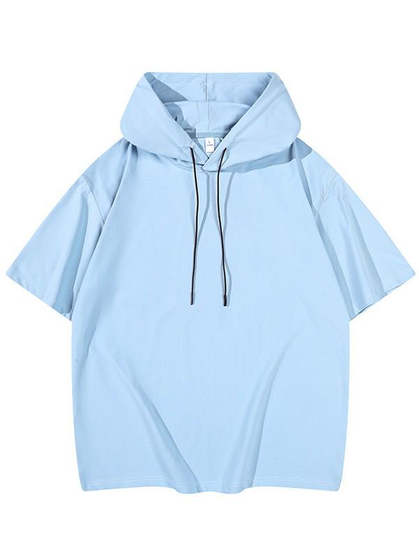 Men's Summer Quick-Drying Short-Sleeve Hooded Sports Top