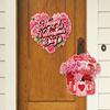 New Valentine's Day Door Hanger Banner Garland Heart Love Faceless Doll Pendants Window Ceiling Hanging Wedding Party Home Decor