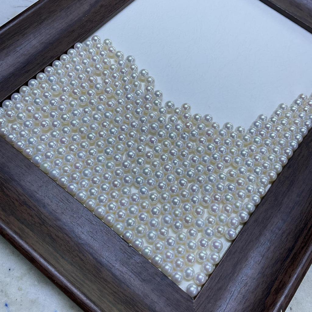 6-7mm White Freshwater Akoya Pearl Round Undrilled Beads
