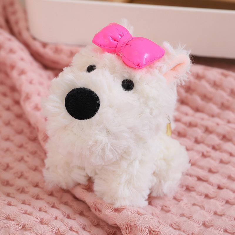 West Highland Terrier Plush Keychain - Cute Cartoon Sweater Puppy Doll for Bag Decoration 10cm (0.07kg)