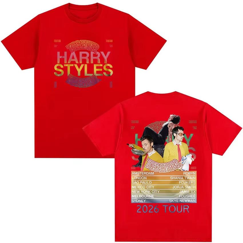 Harry Styles Together Tour 2026 Prezent dla Fanów Koszulka Męska Vintage Wysokiej Jakości Bawełniane Koszulki Wiosna Lato T-shirt Streetwear
