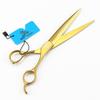 Gold HYG-12 7.5" Straight Shear Pet Grooming Scissors with Micro-Teeth JP440C Blade