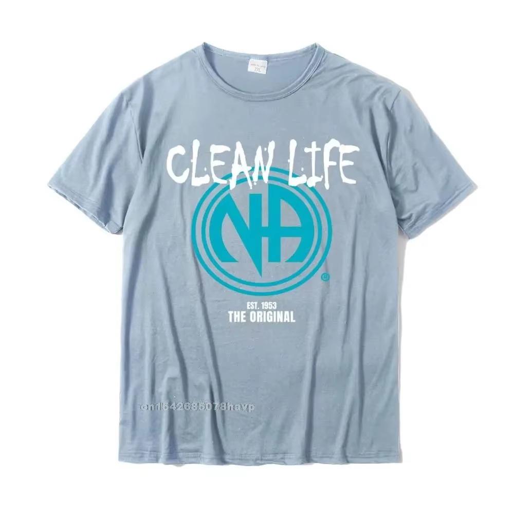 Clean Life Narcotics Anonymous NA Camisa Men Women Gift Top T-Shirts Custom Cotton Tops Tees Summer For Men
